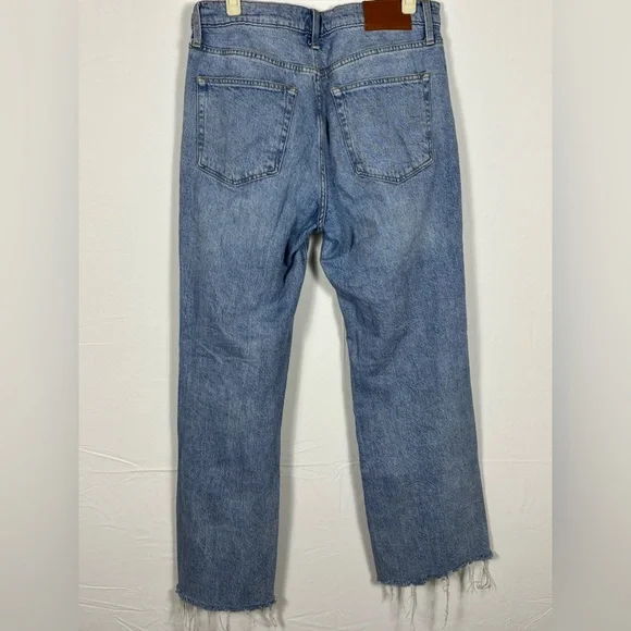 Lucky Brand Boyfriend Jeans Distressed Denim Flare Light Blue- Size 10 - Picture 6 of 9